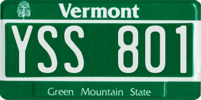 VT license plate YSS801