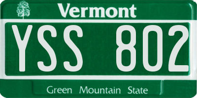 VT license plate YSS802
