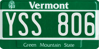 VT license plate YSS806