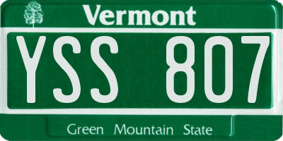 VT license plate YSS807