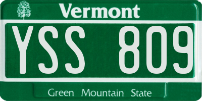 VT license plate YSS809