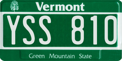 VT license plate YSS810