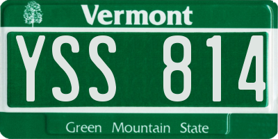 VT license plate YSS814