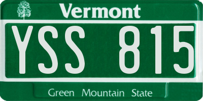 VT license plate YSS815