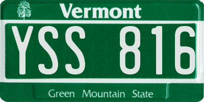 VT license plate YSS816