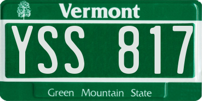 VT license plate YSS817