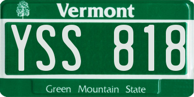 VT license plate YSS818