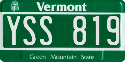 VT license plate YSS819