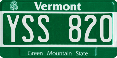 VT license plate YSS820