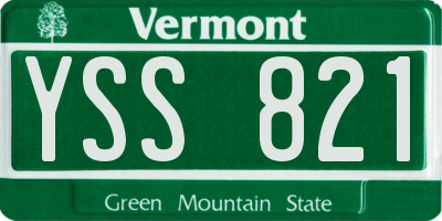 VT license plate YSS821