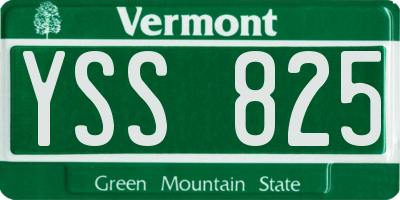 VT license plate YSS825