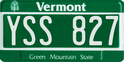 VT license plate YSS827