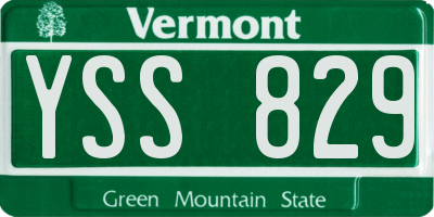 VT license plate YSS829