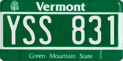 VT license plate YSS831