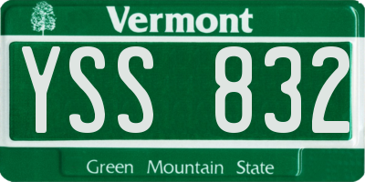 VT license plate YSS832
