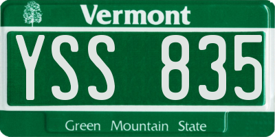 VT license plate YSS835