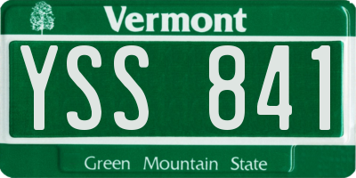 VT license plate YSS841