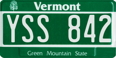 VT license plate YSS842