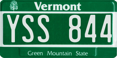 VT license plate YSS844