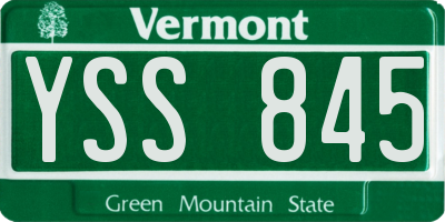 VT license plate YSS845