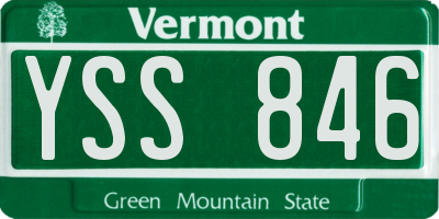 VT license plate YSS846