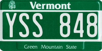 VT license plate YSS848