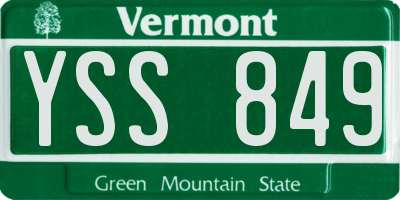 VT license plate YSS849
