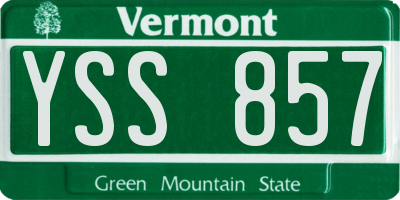 VT license plate YSS857