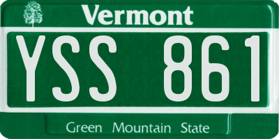 VT license plate YSS861