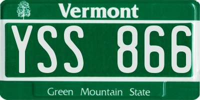 VT license plate YSS866