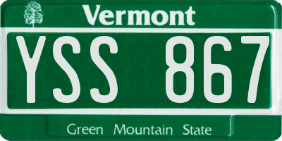 VT license plate YSS867