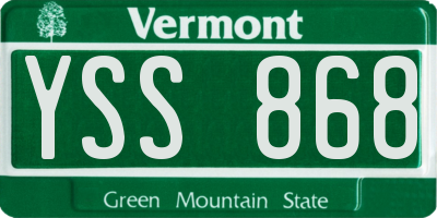 VT license plate YSS868