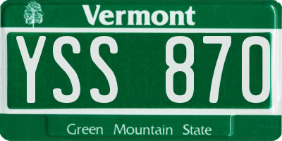 VT license plate YSS870
