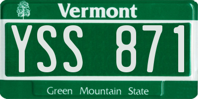 VT license plate YSS871