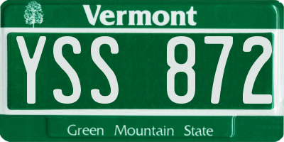 VT license plate YSS872