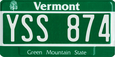 VT license plate YSS874