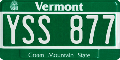 VT license plate YSS877