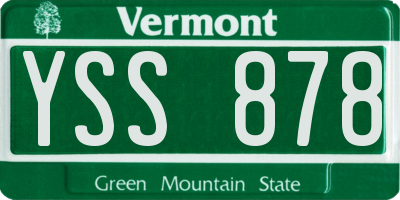 VT license plate YSS878