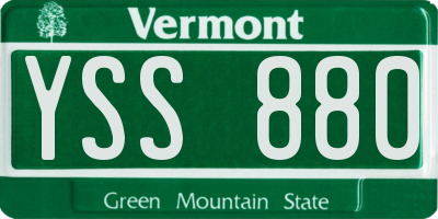 VT license plate YSS880