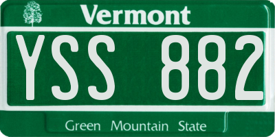 VT license plate YSS882