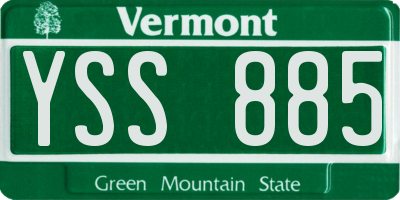 VT license plate YSS885