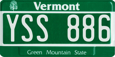 VT license plate YSS886