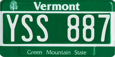 VT license plate YSS887