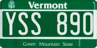 VT license plate YSS890