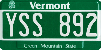 VT license plate YSS892
