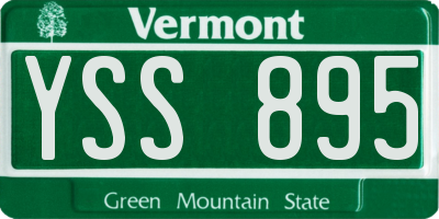 VT license plate YSS895