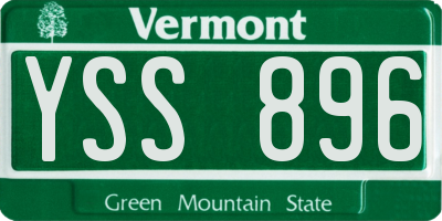 VT license plate YSS896