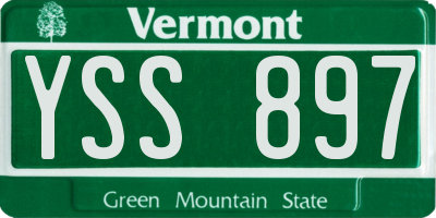VT license plate YSS897