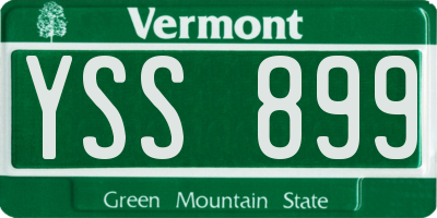 VT license plate YSS899