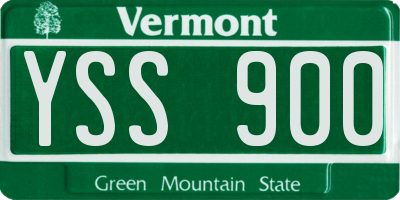 VT license plate YSS900